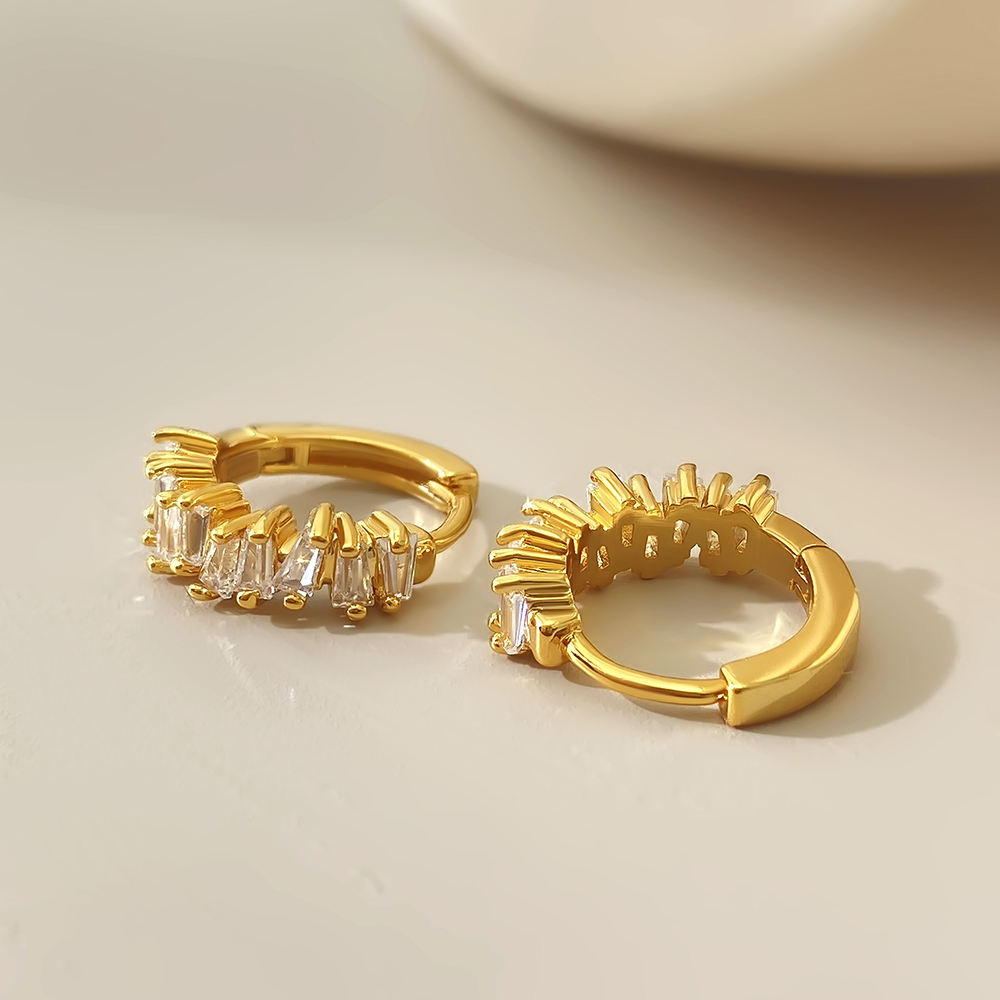 Radiant Baguette Huggie Earrings