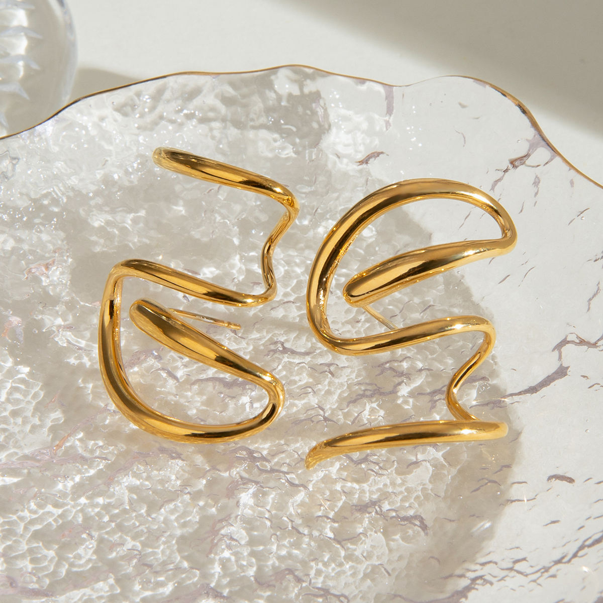 Liquid Wave Statement Earrings