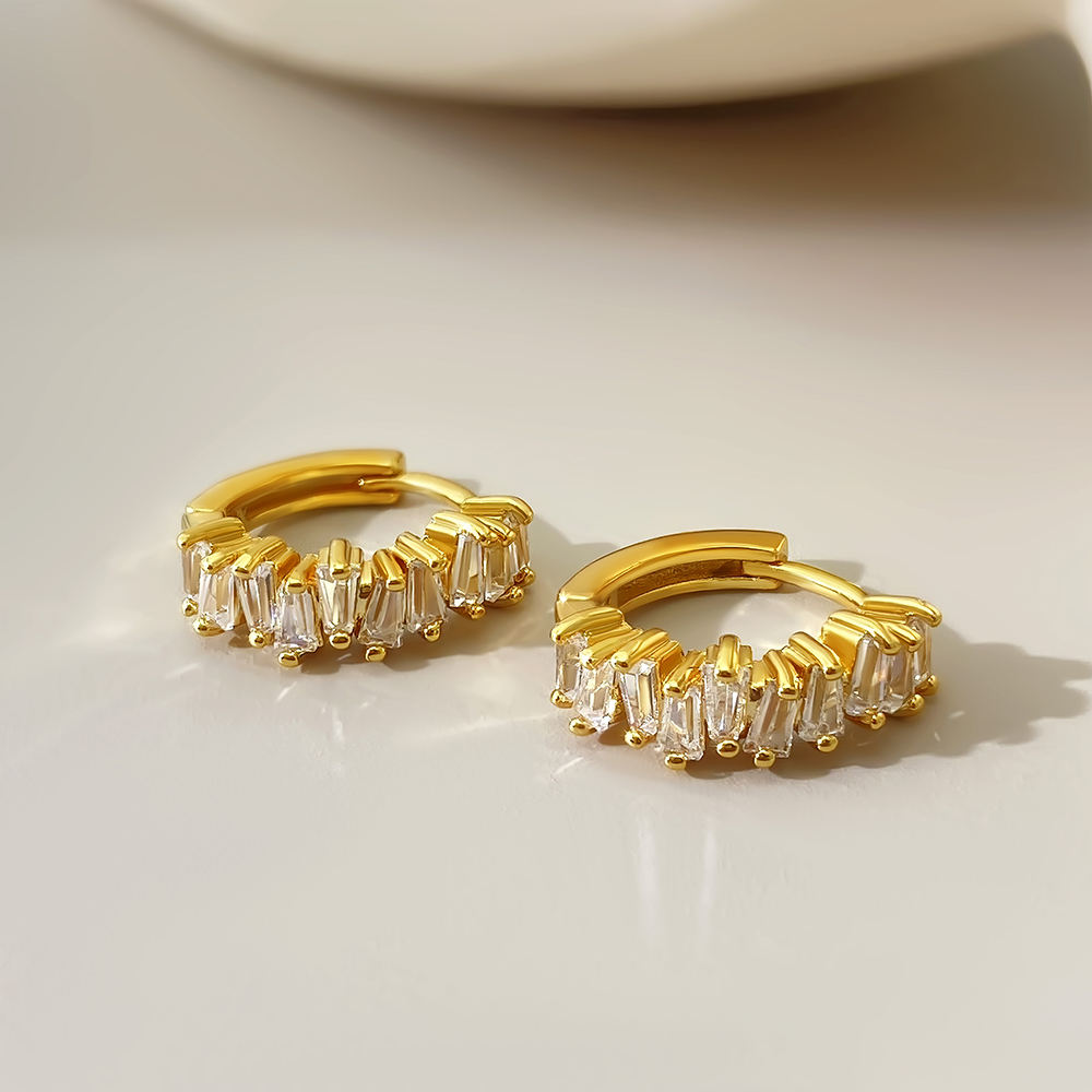 Radiant Baguette Huggie Earrings