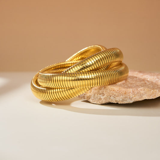 Eternity Coil Multi-Loop Gold Bracelet