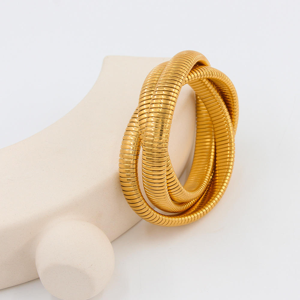 Eternity Coil Multi-Loop Gold Bracelet