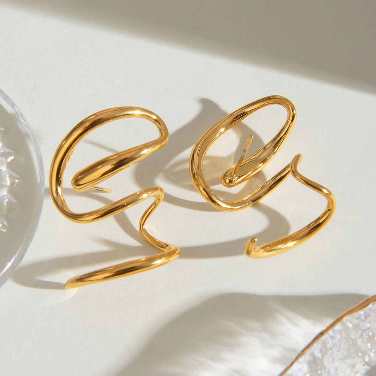 Liquid Wave Statement Earrings