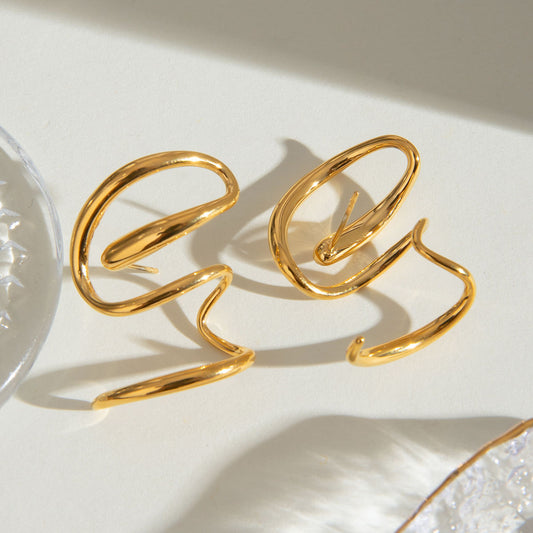 Liquid Wave Statement Earrings