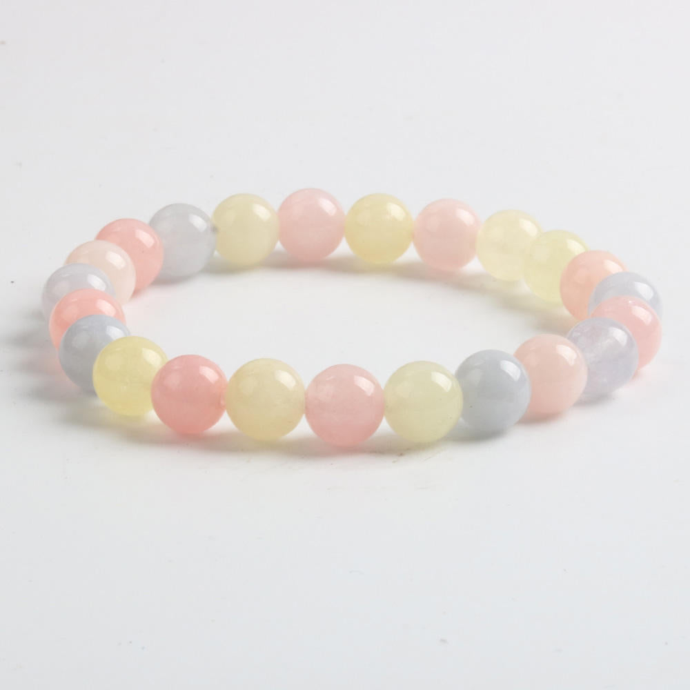 Pastel Harmony Natural Gemstone Bead Bracelet