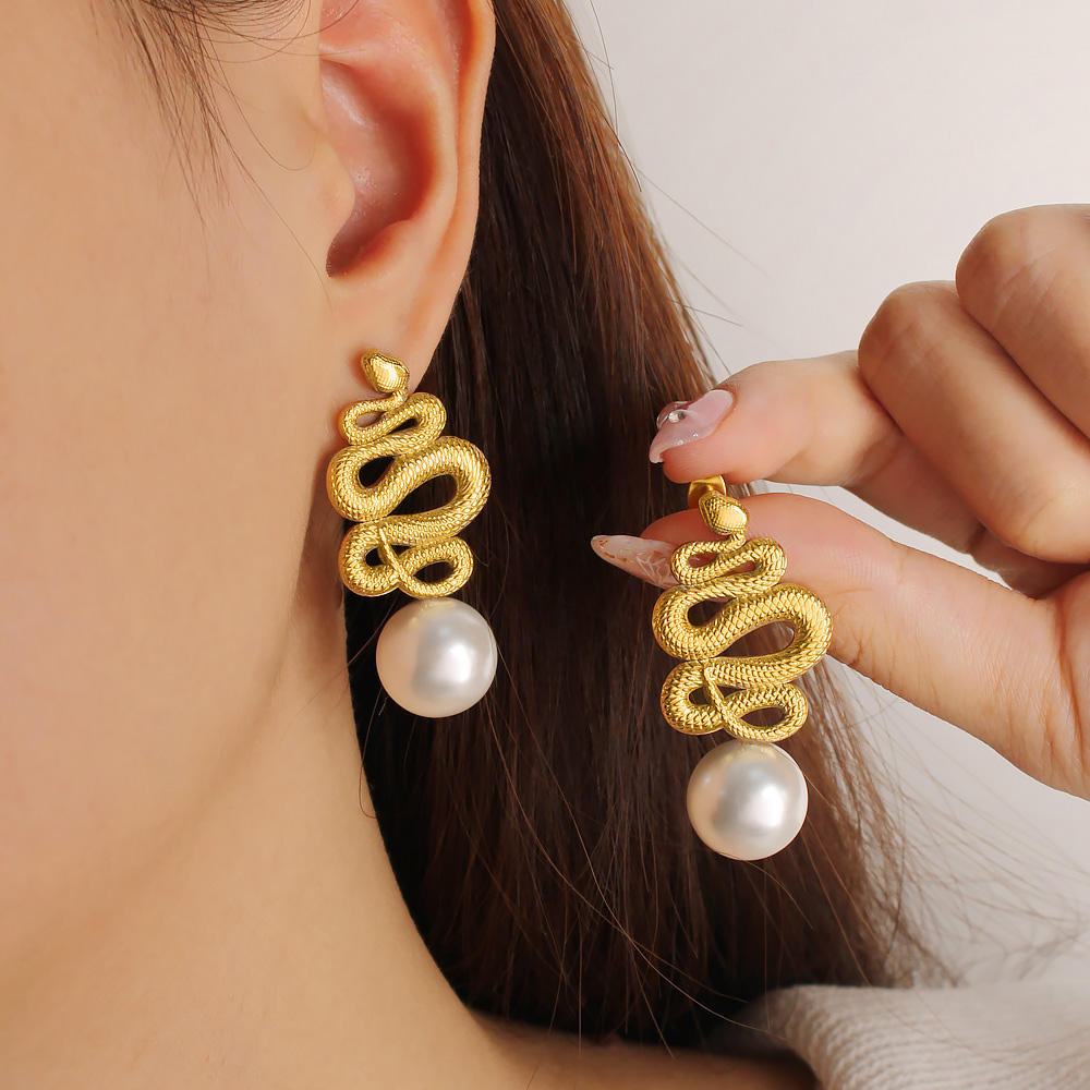Serpentina Pearl Drop Earrings