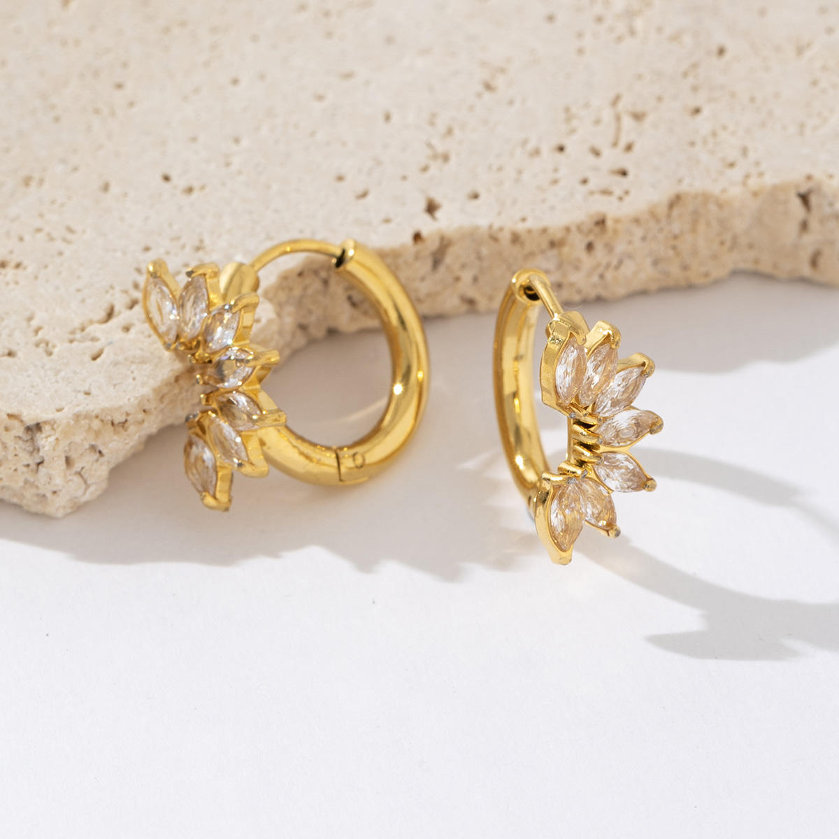 Bloom Crystal Huggie Hoop Earrings