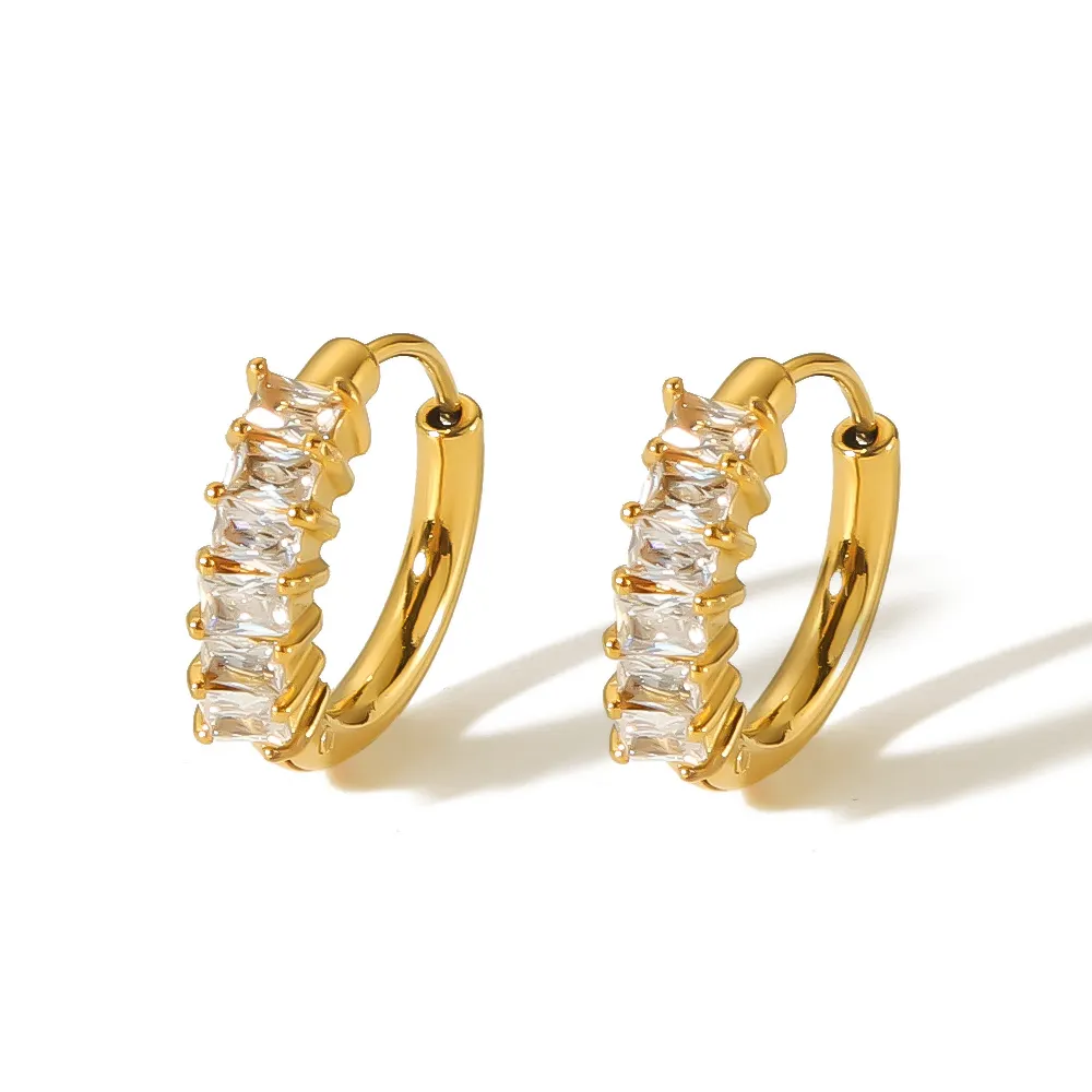 Radiant Baguette Huggie Earrings