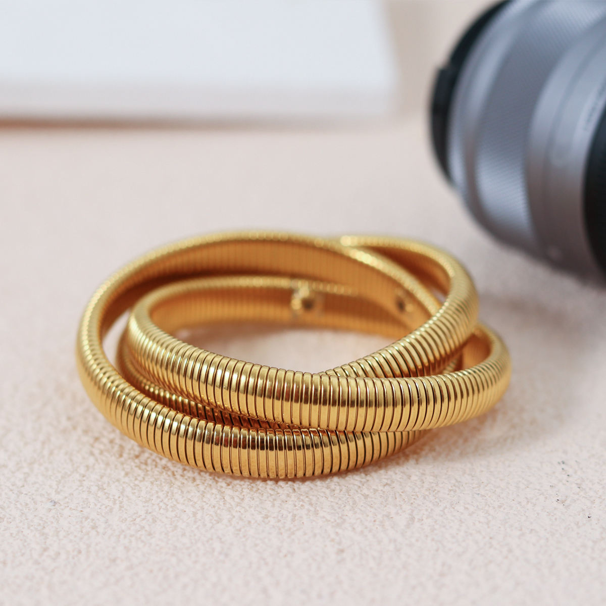 Eternity Coil Multi-Loop Gold Bracelet