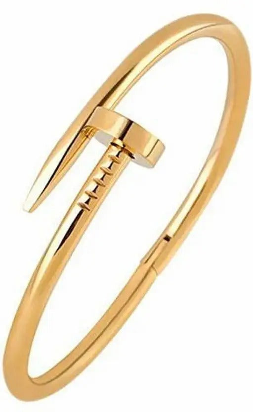 Minimal Gold Nail Cuff Bracelet
