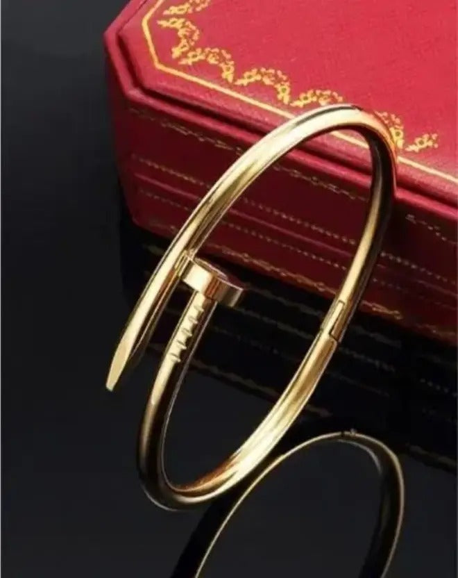 Minimal Gold Nail Cuff Bracelet