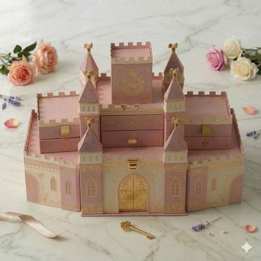 Princess Castle Jewellery Gift Box - Women's Necklace, Earrings, Bracelet & Ring Gift Box