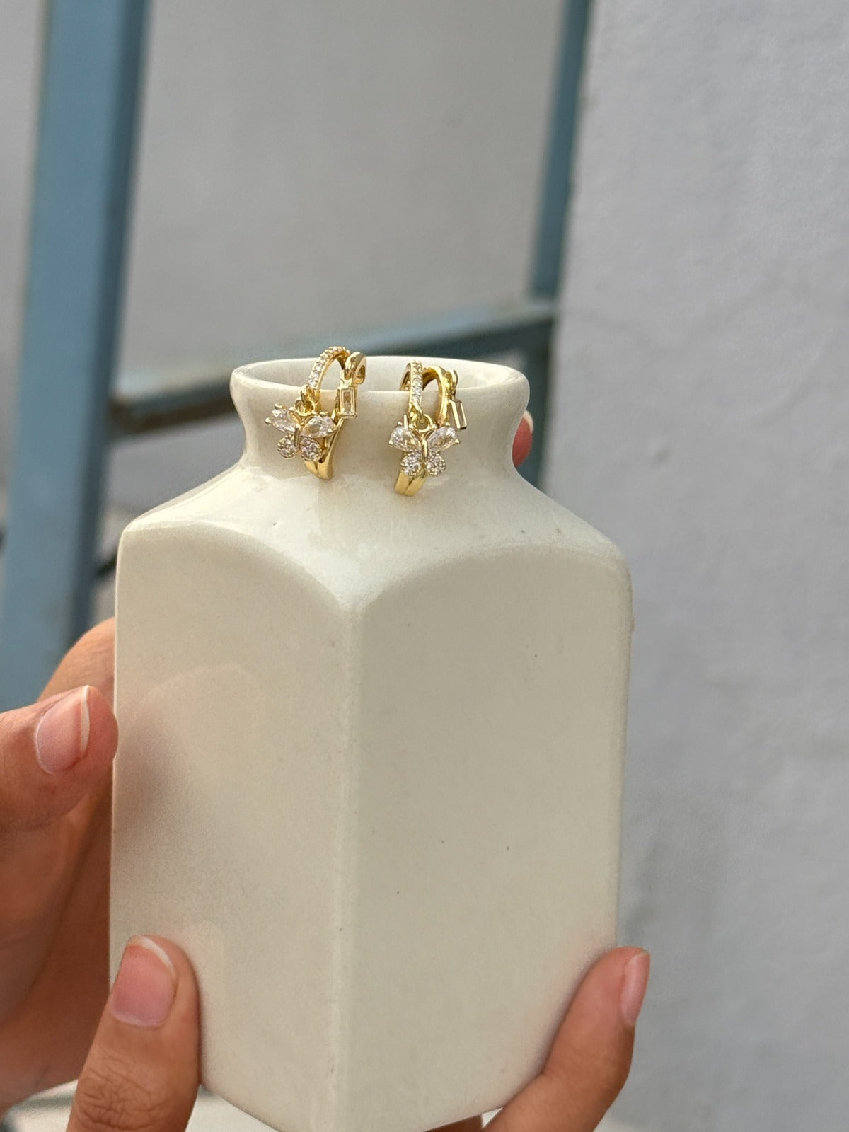 Butterfly Charm Hoop Earrings