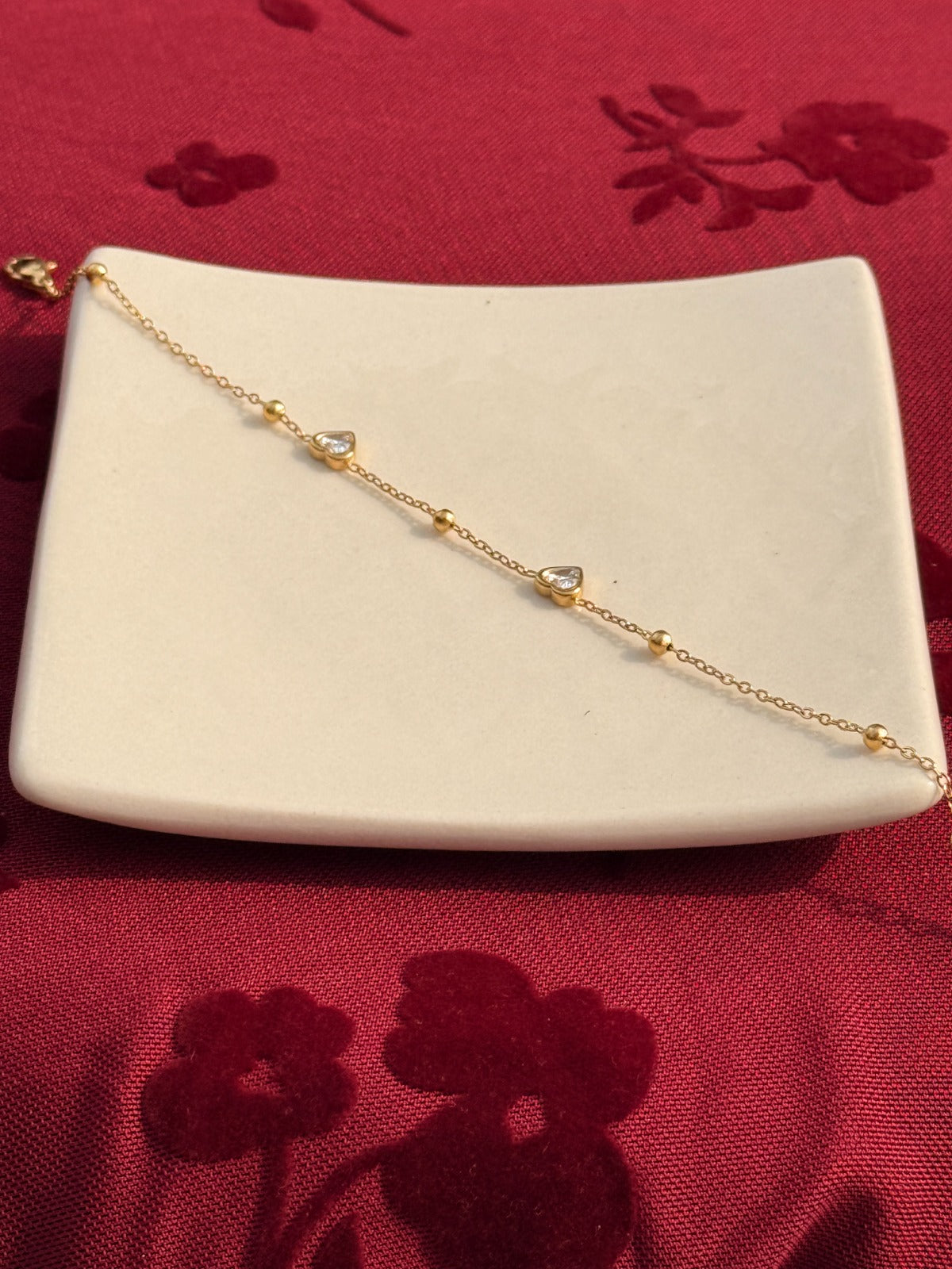 Golden Heart Station Bracelet