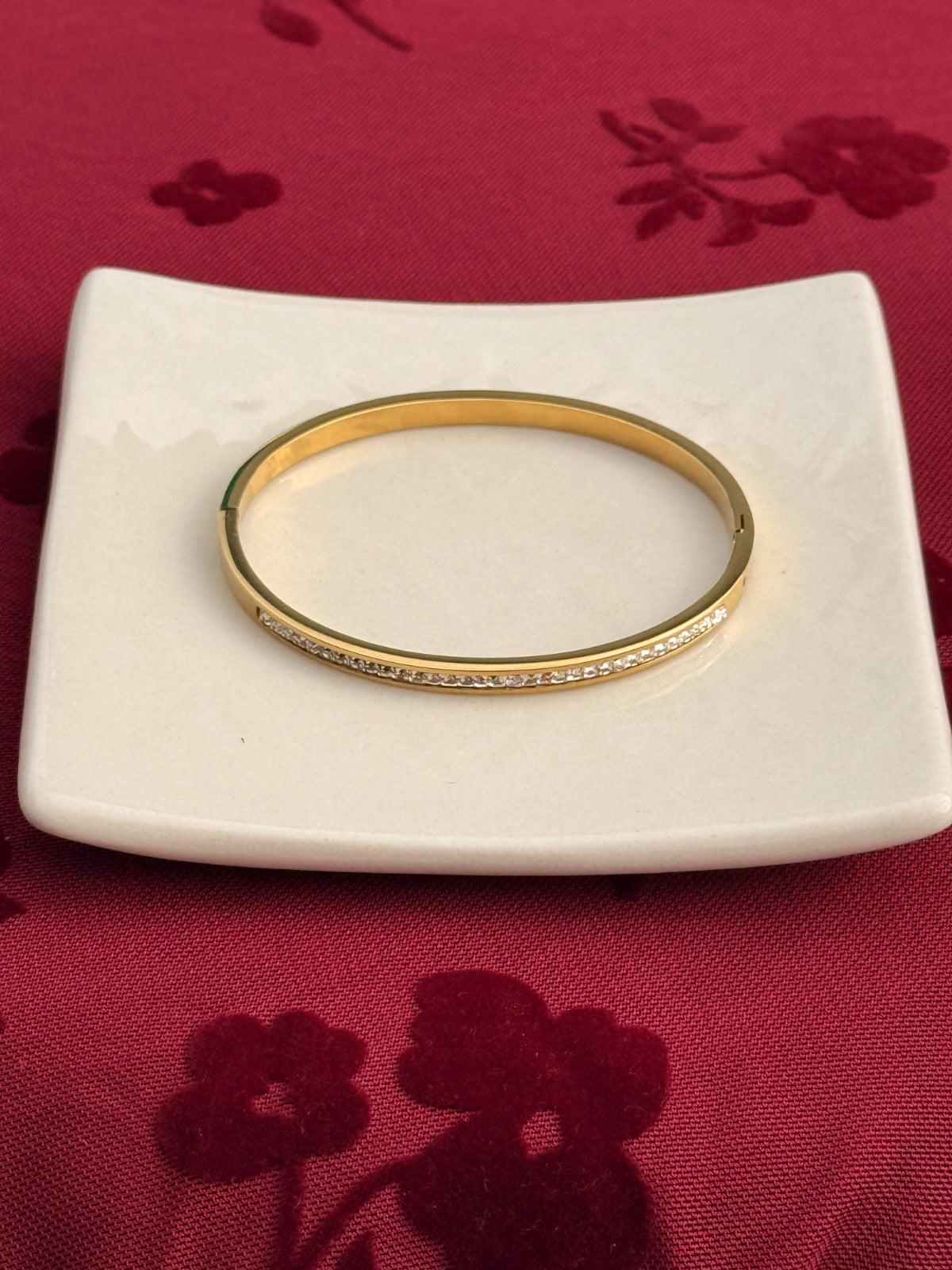 Sleek Pave Edge Bangle