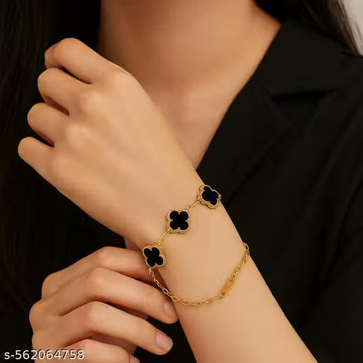 Gold Clover Charm Bracelet